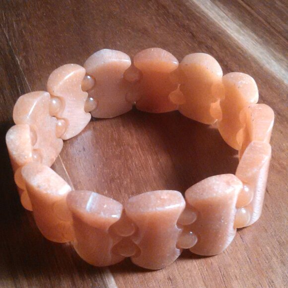 Red Aventurine Fancy Shape Stretch Bracelet - Picture 7 of 13